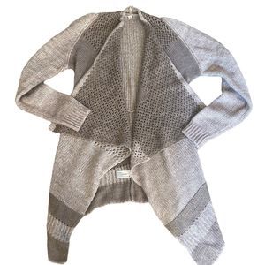 Open-Front Gray Women's Knit Cardigan Sweater